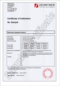 calibration and certification ZUA 2002 (incl. certificate of calibration)